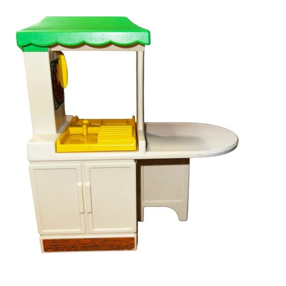 Little Tikes MINIATURE DOLLHOUSE SIZE Kitchen Yellow Green VTG 1980s - Picture 5 of 5